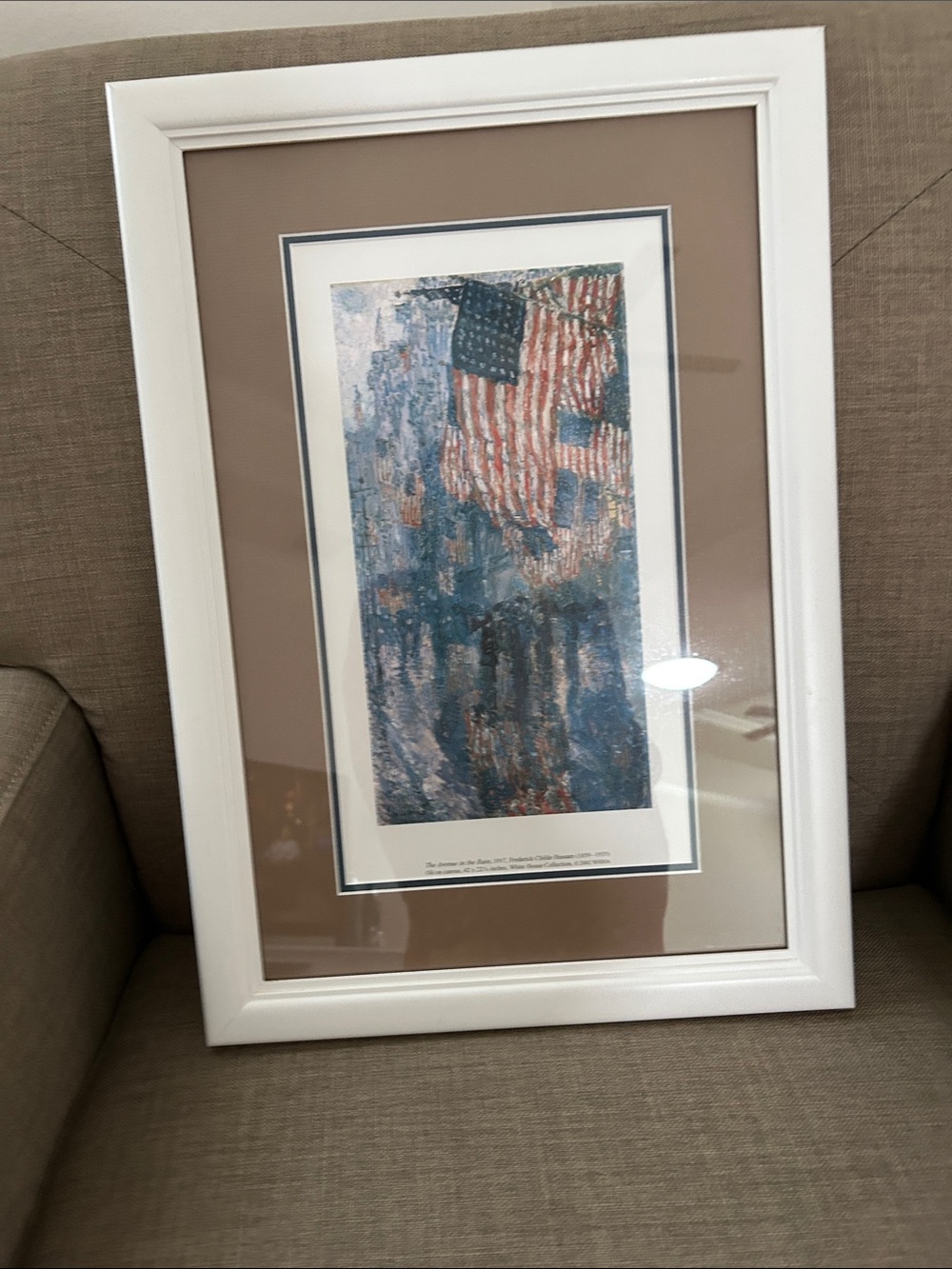 Framed Patriotic Flag Print by artist Childe Hassan’s 1917 masterpiece
